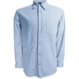Mens Biodegradable Cotton Lounge Long Sleeve Sky Blue Front